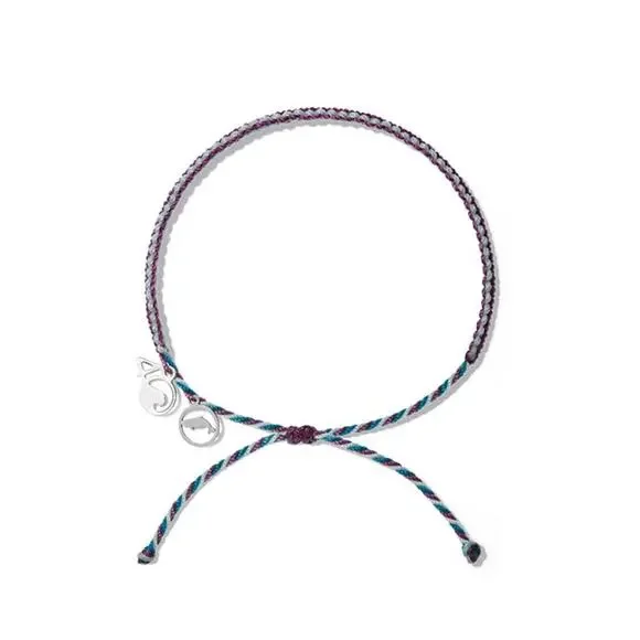 4Ocean Sperm Whale Beaded Bracelet Purple Teal Aqua with Gift Bag - Picture 1 of 6